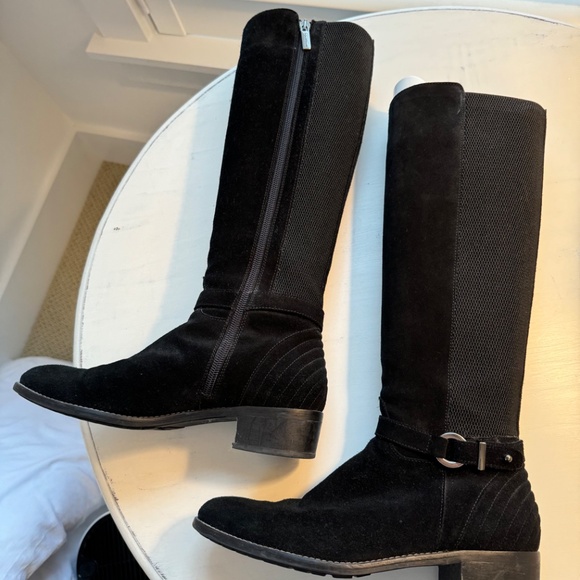 Aquatalia Tall Lined Weatherproof Black Boots - Picture 4 of 10